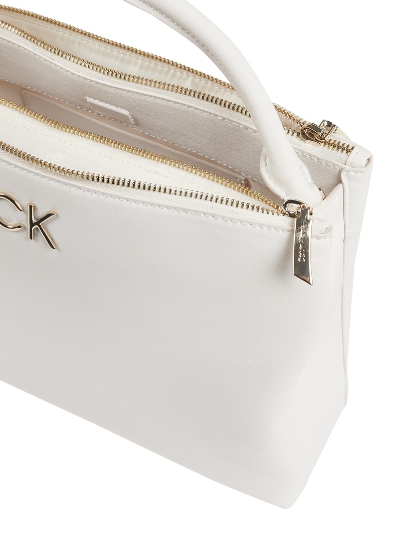 Handtasche in Leder-Optik in ecru