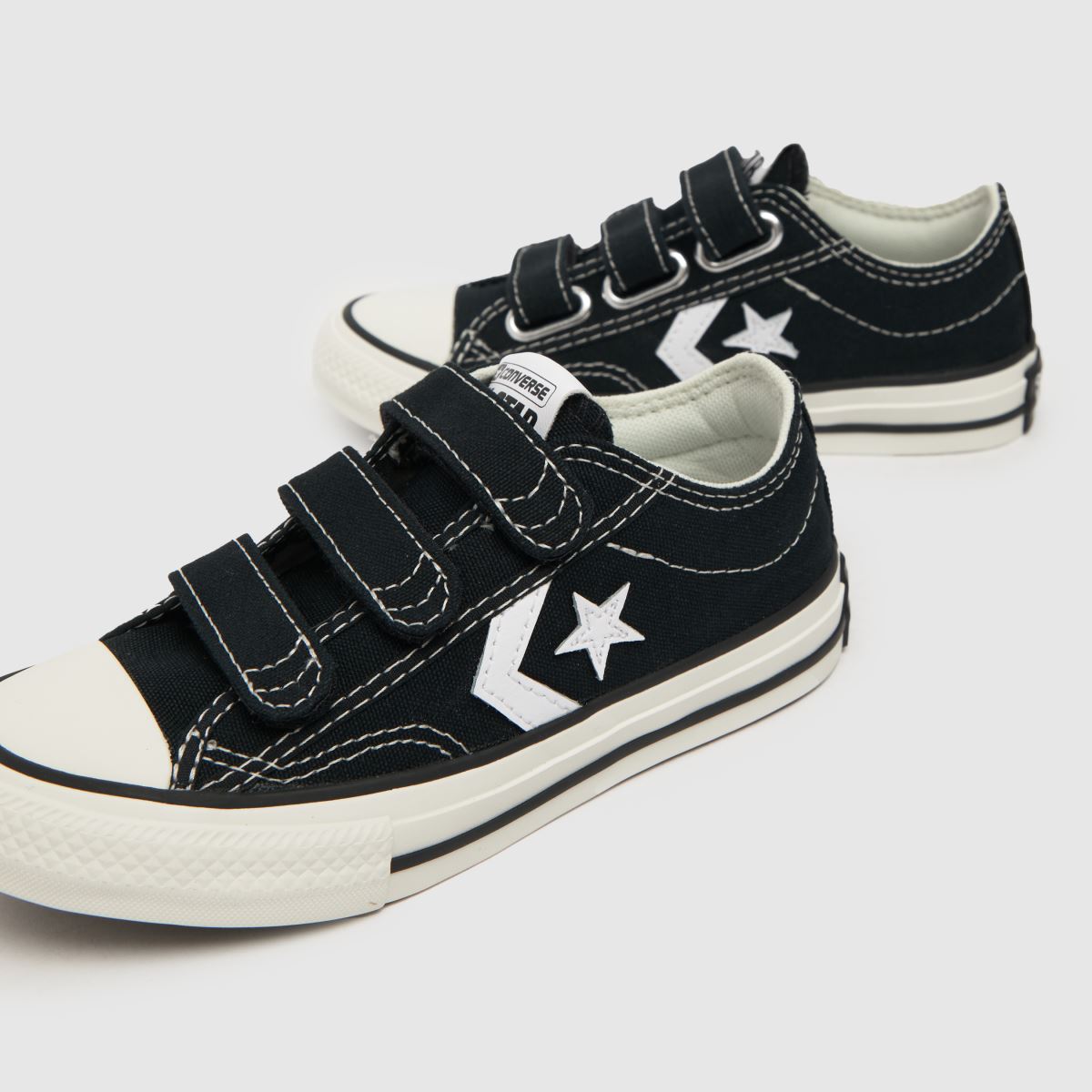 Converse svarta och vita Star Player 76 v Pojkar Junior träningsskor