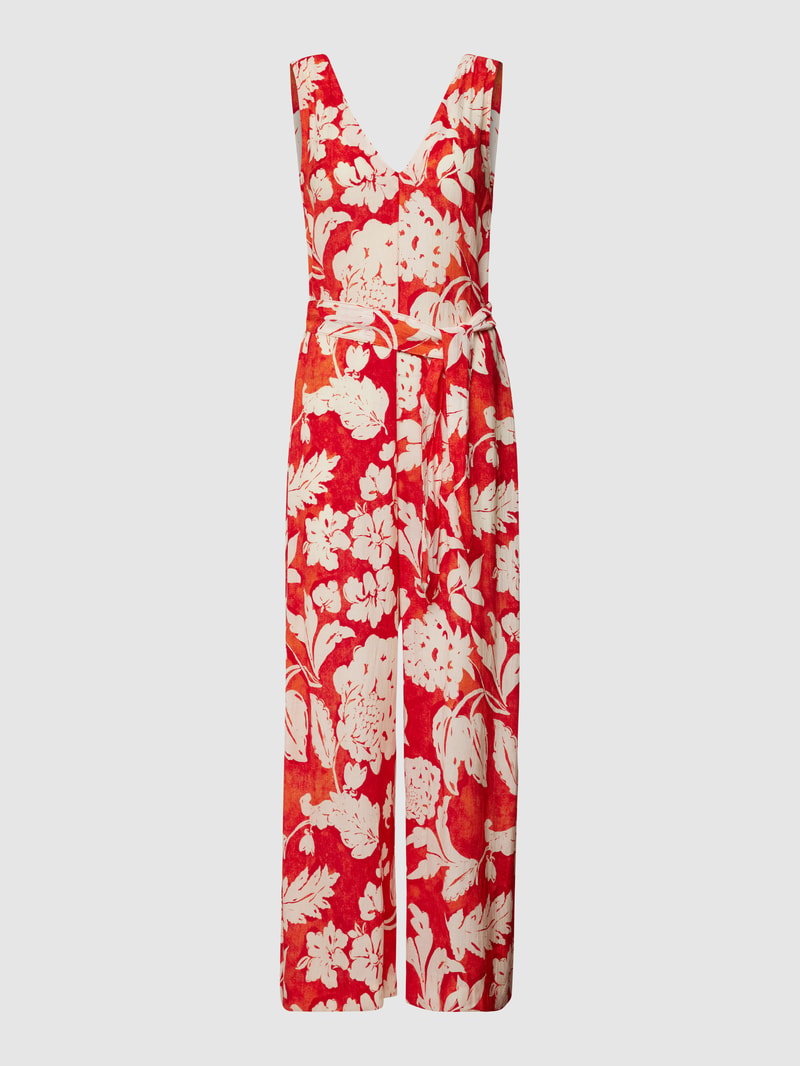 Jumpsuit mit floralem Allover-Muster Modell 'Nora' in orange