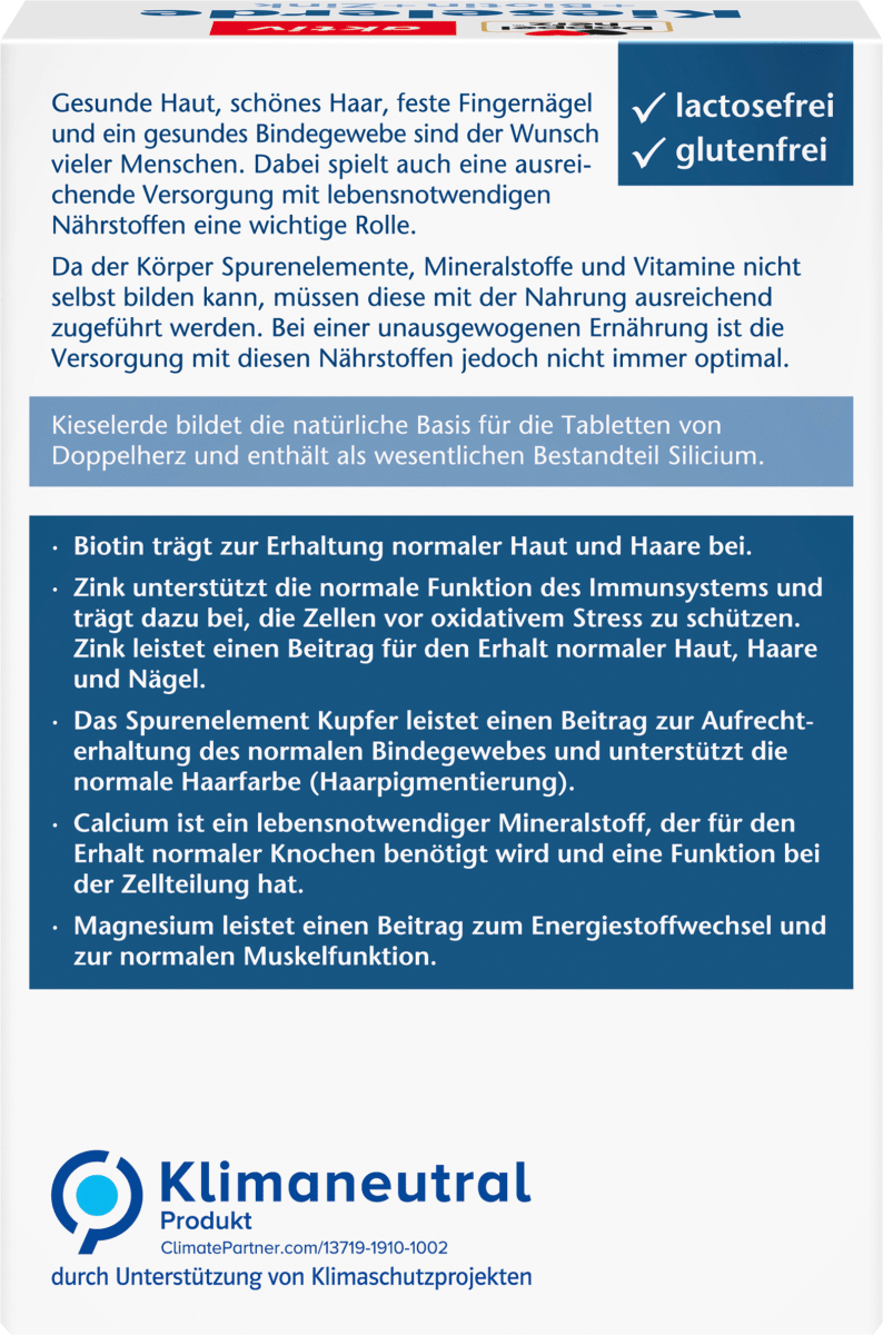 Kieselerde + Biotin + Zink Tabletten 40 St., 51,6 g