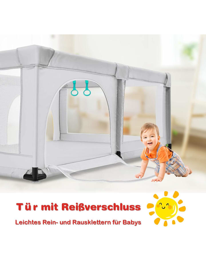 COSTWAY Laufgitter 120 x 190cm in Grau günstig kaufen onesize