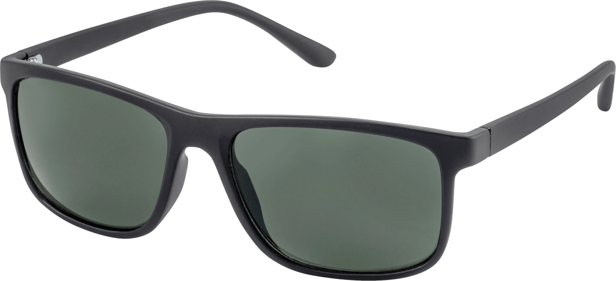 Sonnenbrille Erwachsene schwarz mit eckigen Scheiben, 1 St