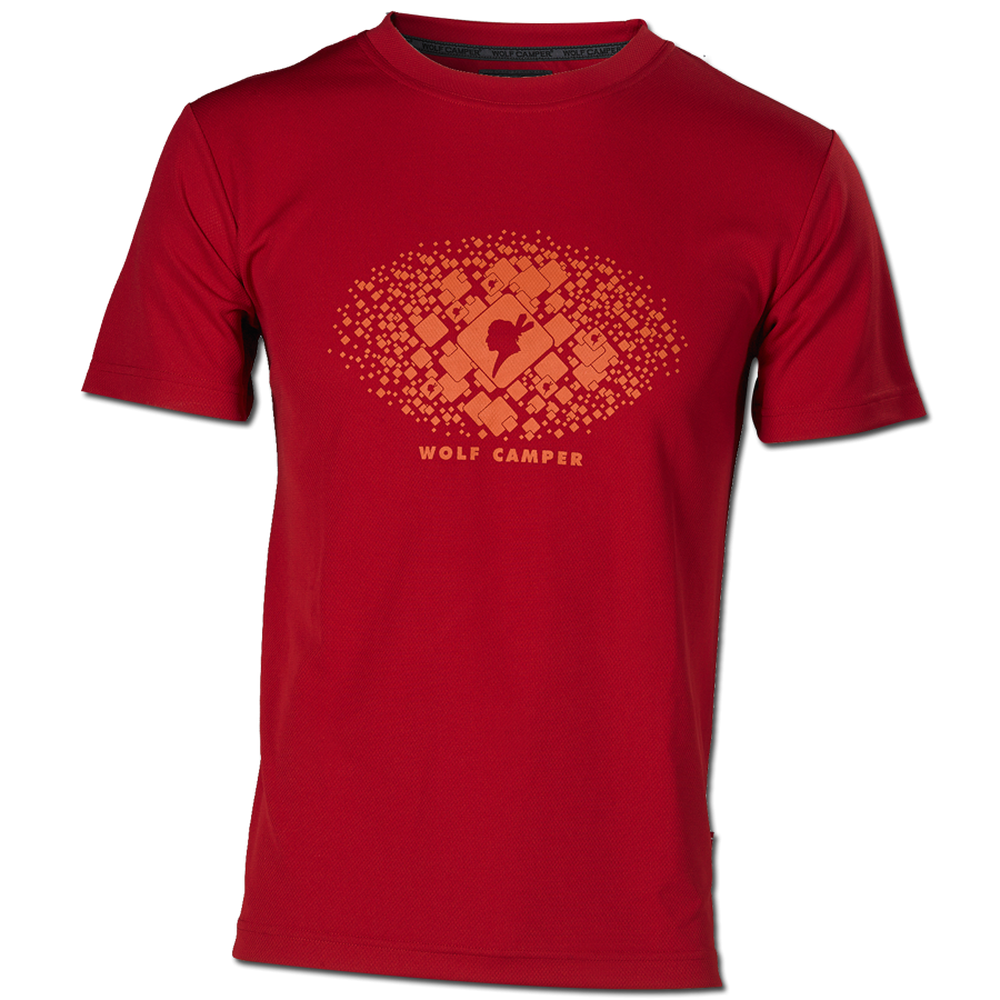 Wolf Camper Square Red Herren T-Shirt