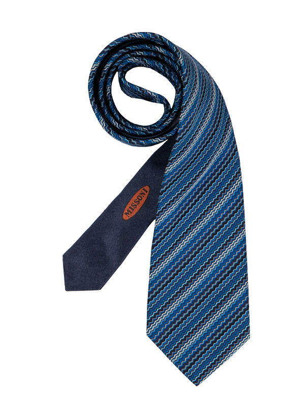 MISSONI, Krawatte, Seide, blau gemustert