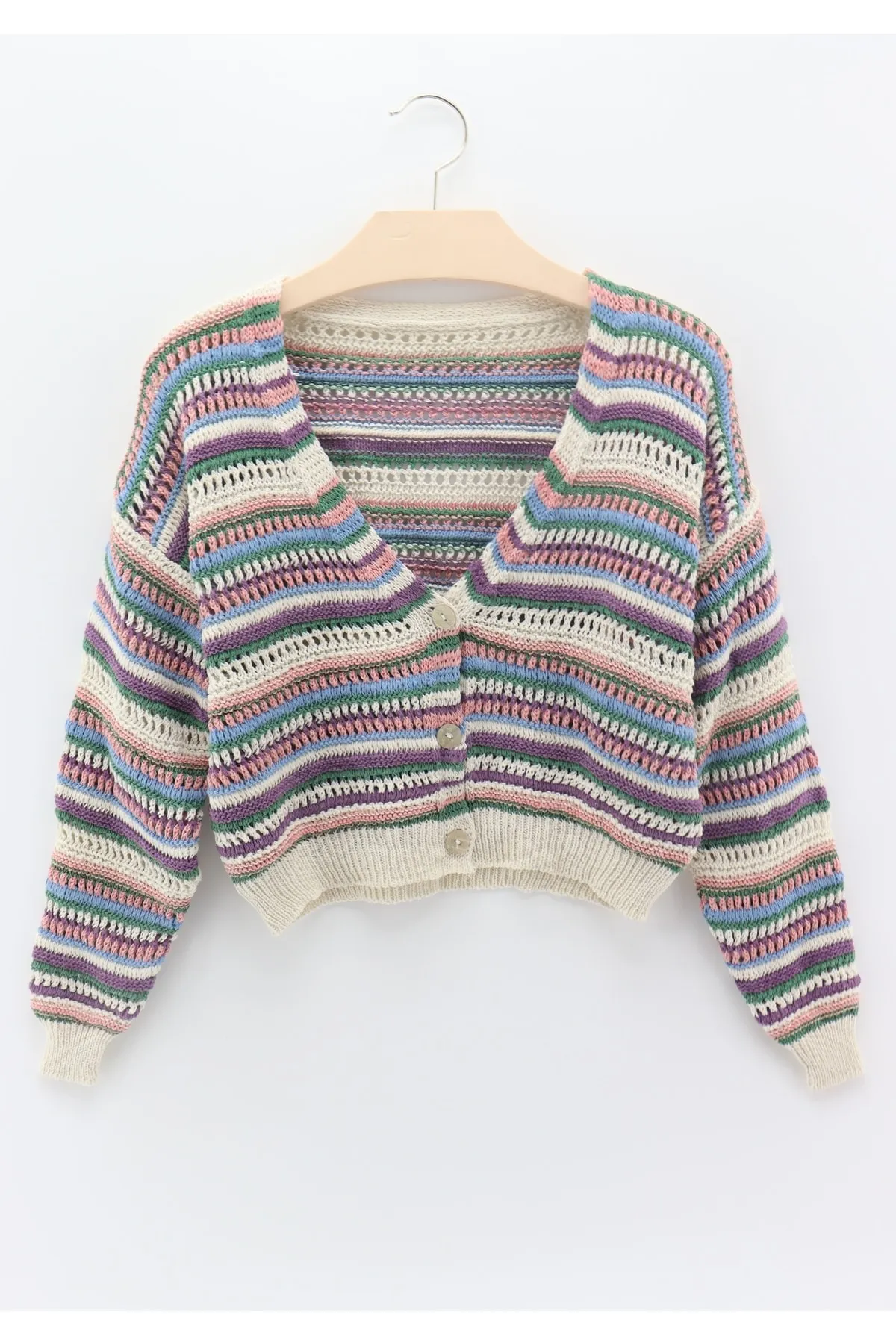 macharelbasic  Strickjacke - Beige - Regular Fit