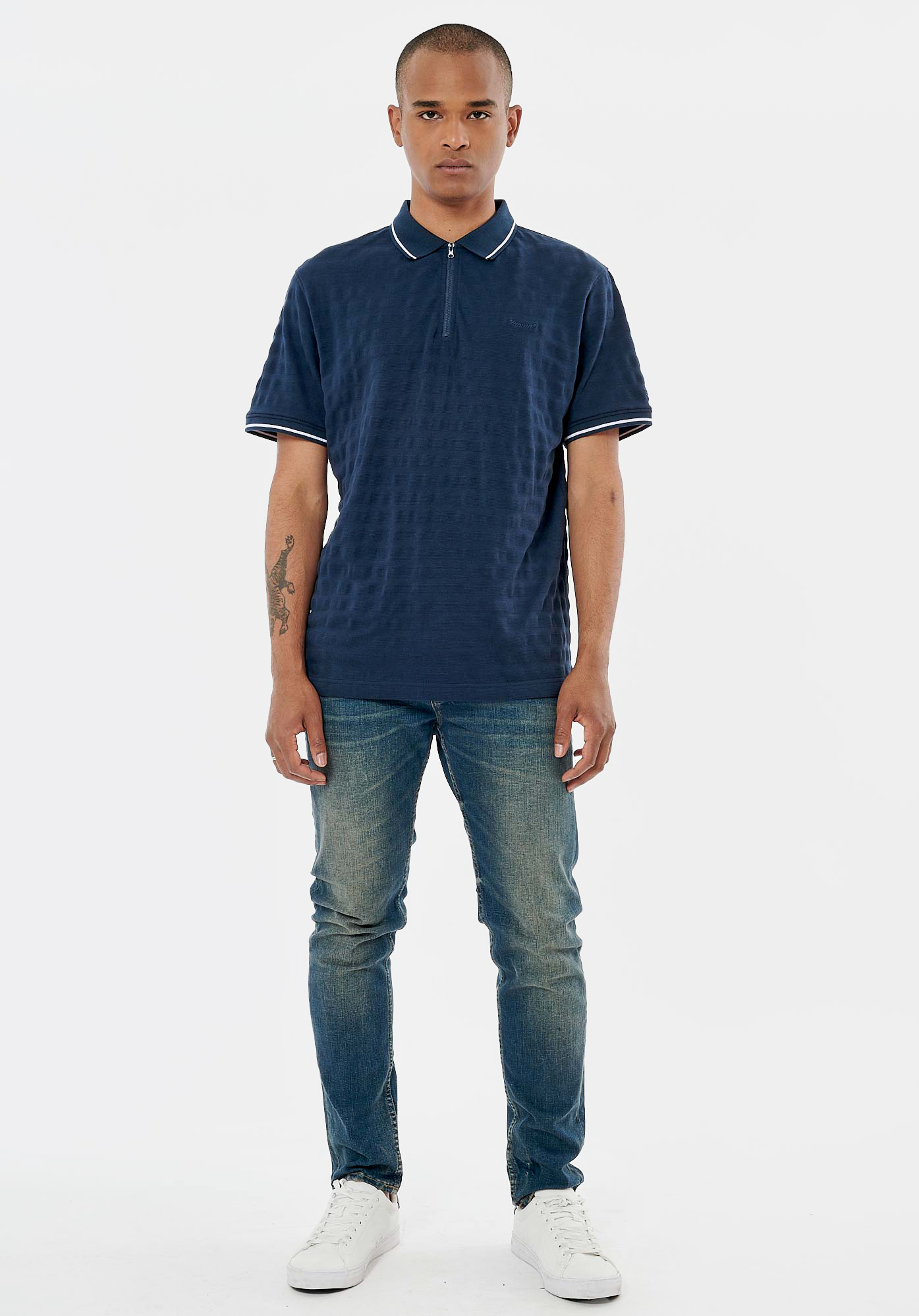 TURN   Polo bleu marine homme 100% coton