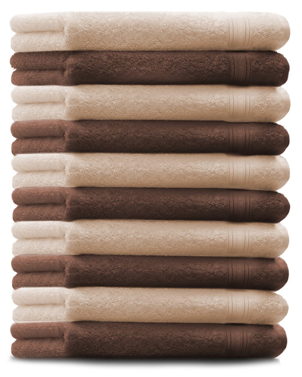 Betz Gästehandtücher 10 Stück Gästehandtücher GOLD Qualität 600 g/m² 30x50 cm, 100% Baumwolle
