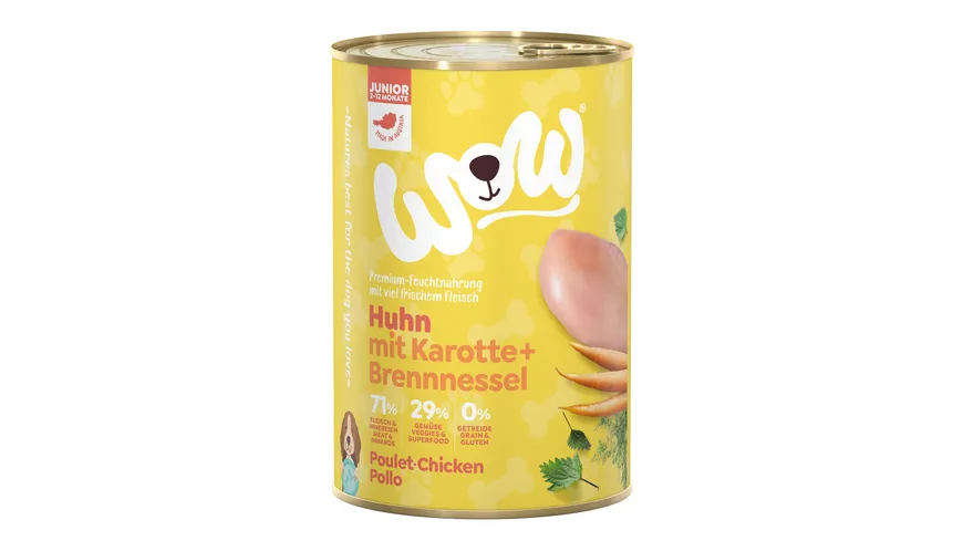 WOW Hundenassfutter Junior Huhn 400 g