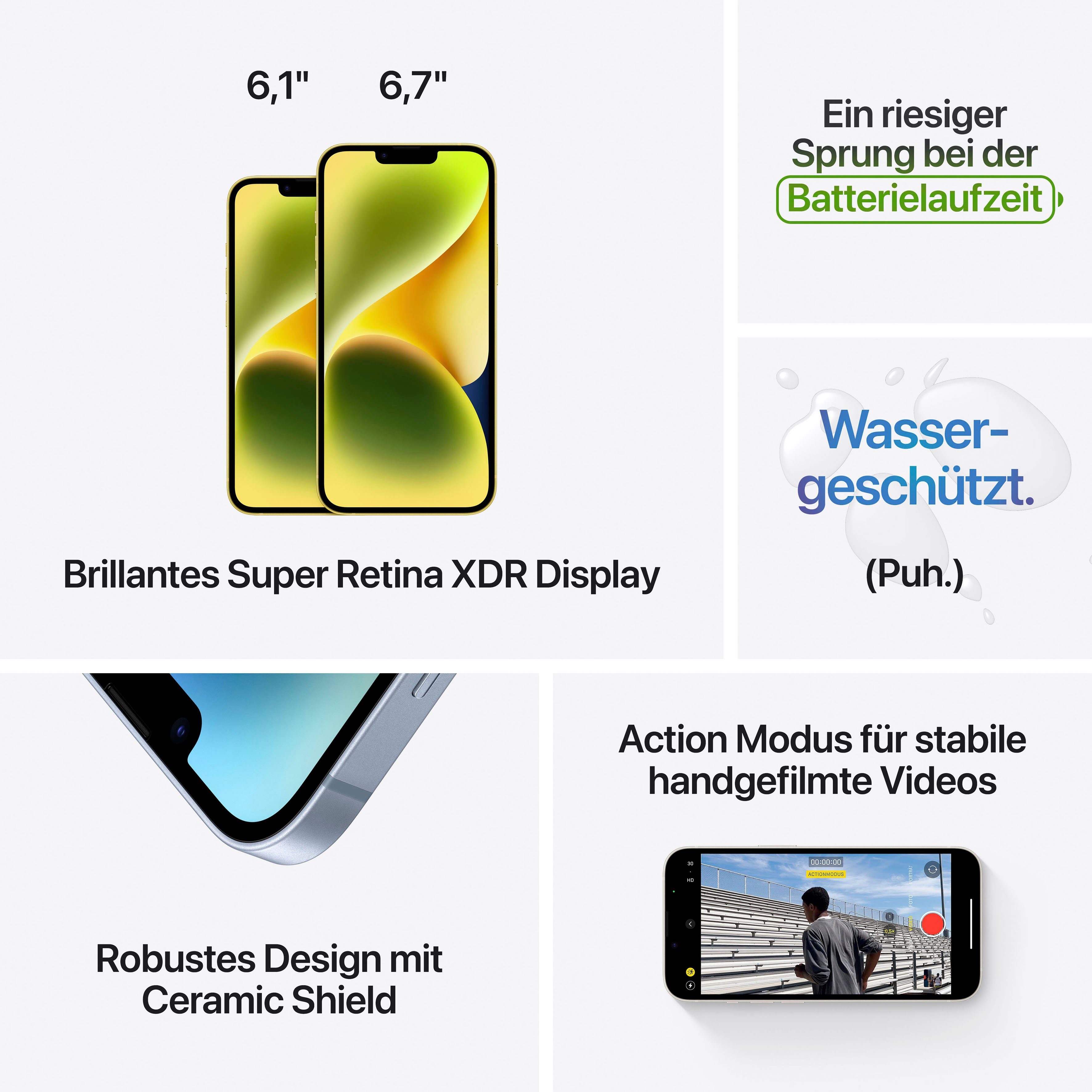 Apple iPhone 14 Plus 128GB Smartphone (17 cm/6,7 Zoll, 128 GB Speicherplatz, 12 MP Kamera)