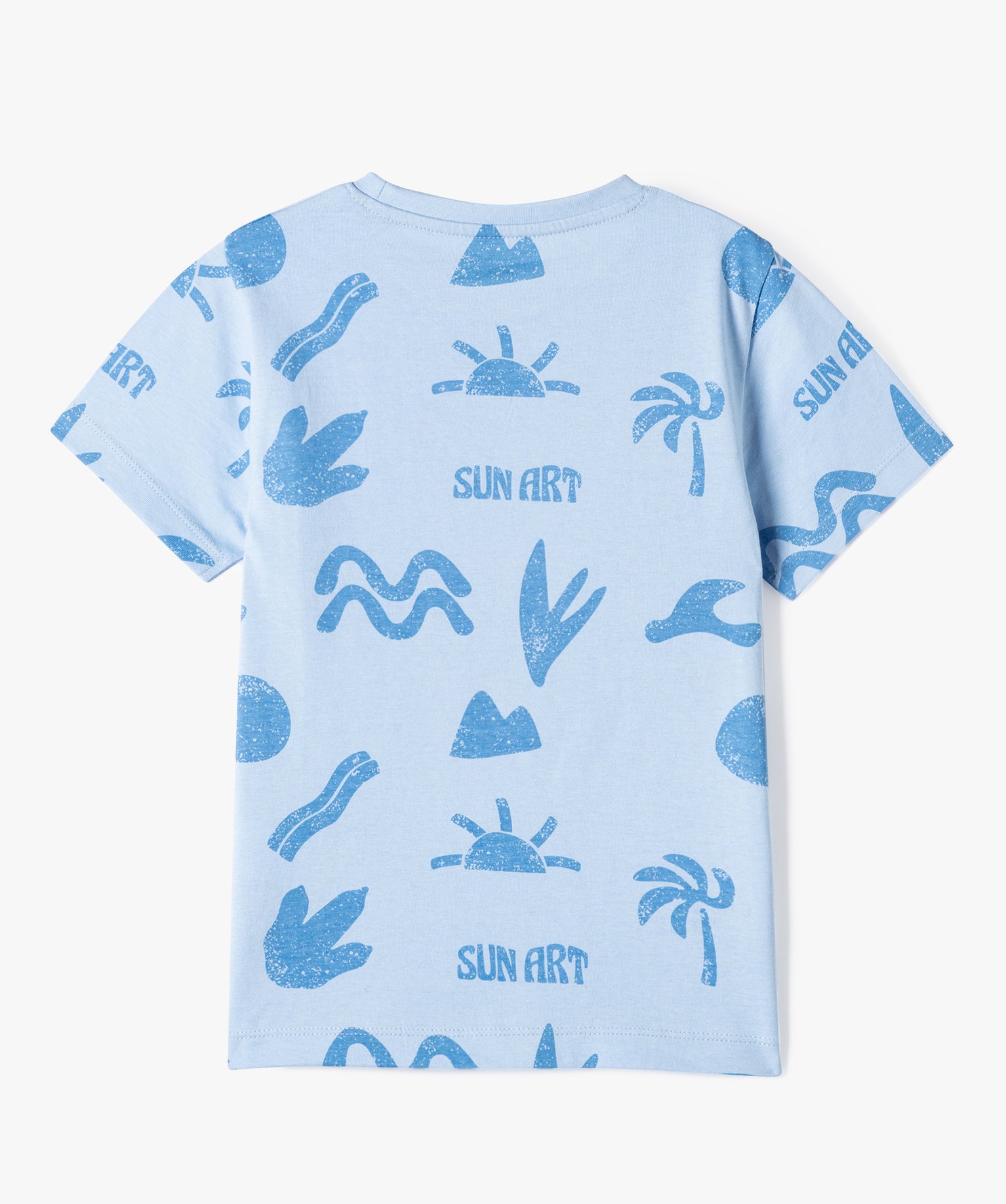 Tee-shirt Garçon à manches courtes avec motifs estivaux bleu | GEMO