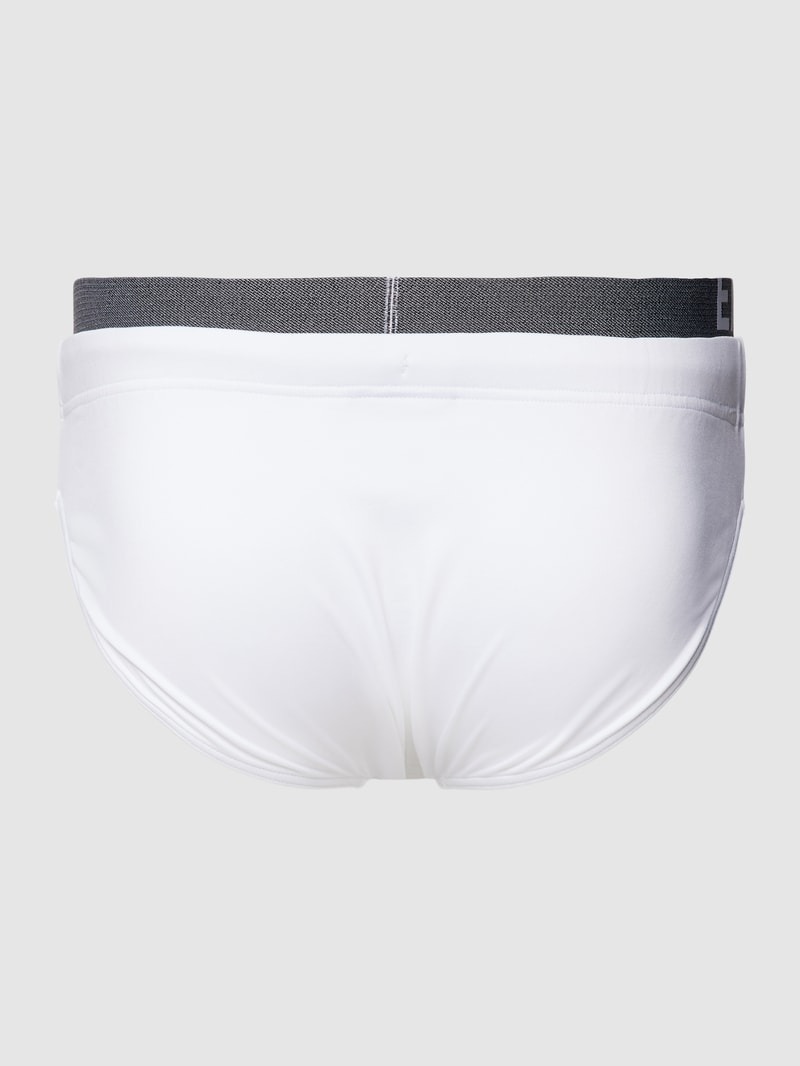 Badehose mit elastischem Logo-Bund in weiß