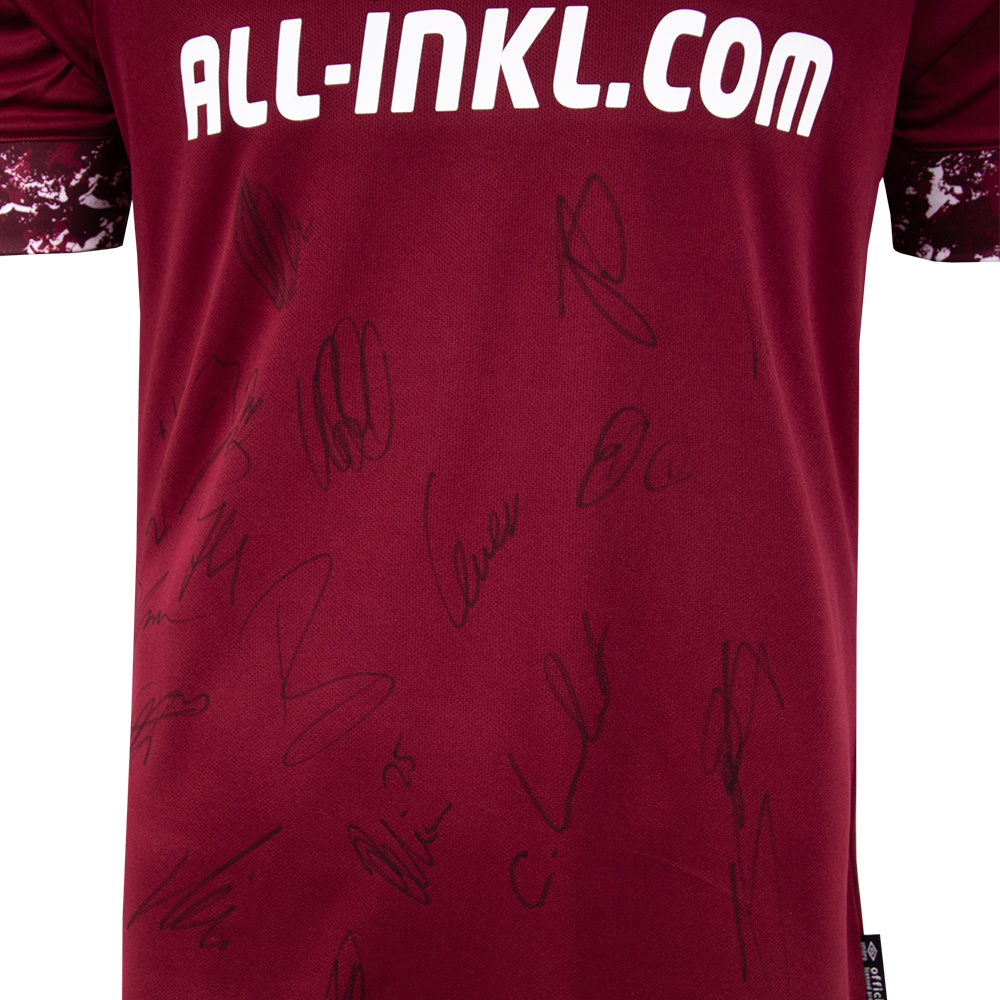 UMBRO Spielertrikot HANDSIGNIERT HERREN 2022/23 THIRD JERSEY weinrot