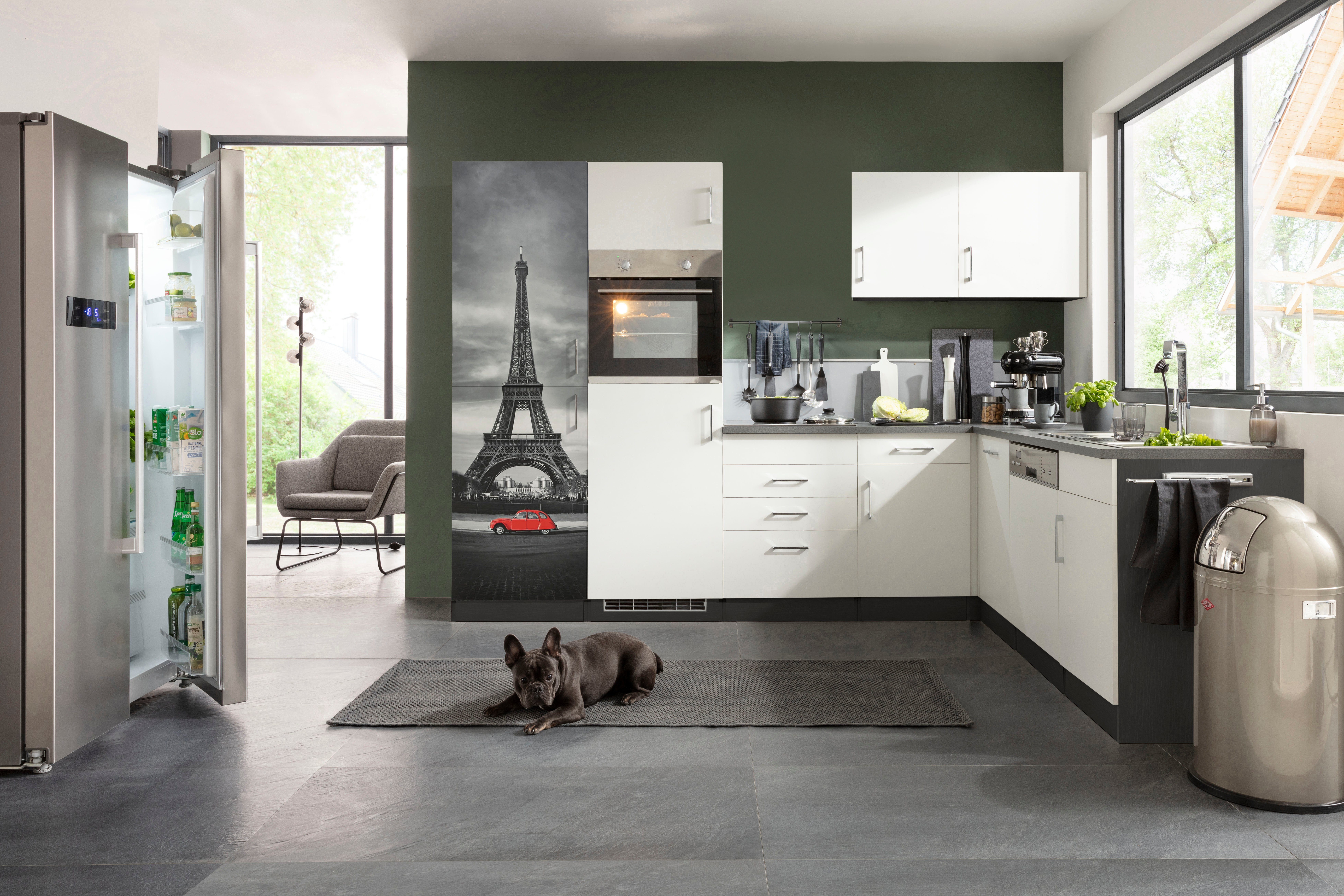 HELD MÖBEL Winkelküche Paris, ohne E-Geräte, Stellbreite 290/220 cm