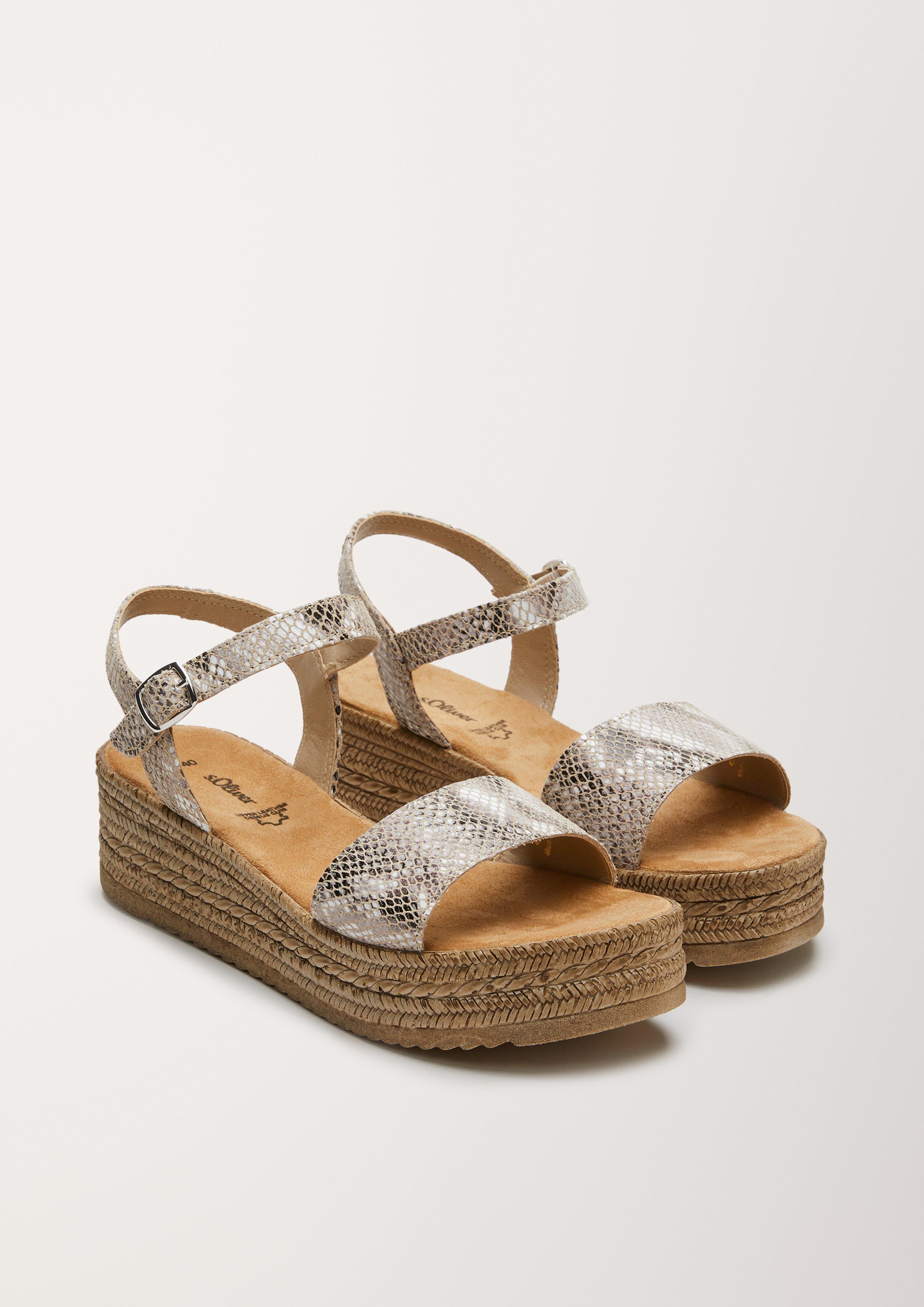 Ledersandalen mit Keilabsatz  6005166-950