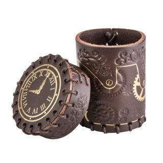 Steampunk Brown & golden Leather Dice Cup