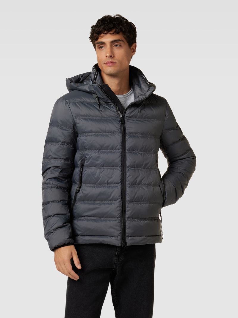 Steppjacke mit abnehmbarer Kapuze Modell 'BOGGS' in anthrazit