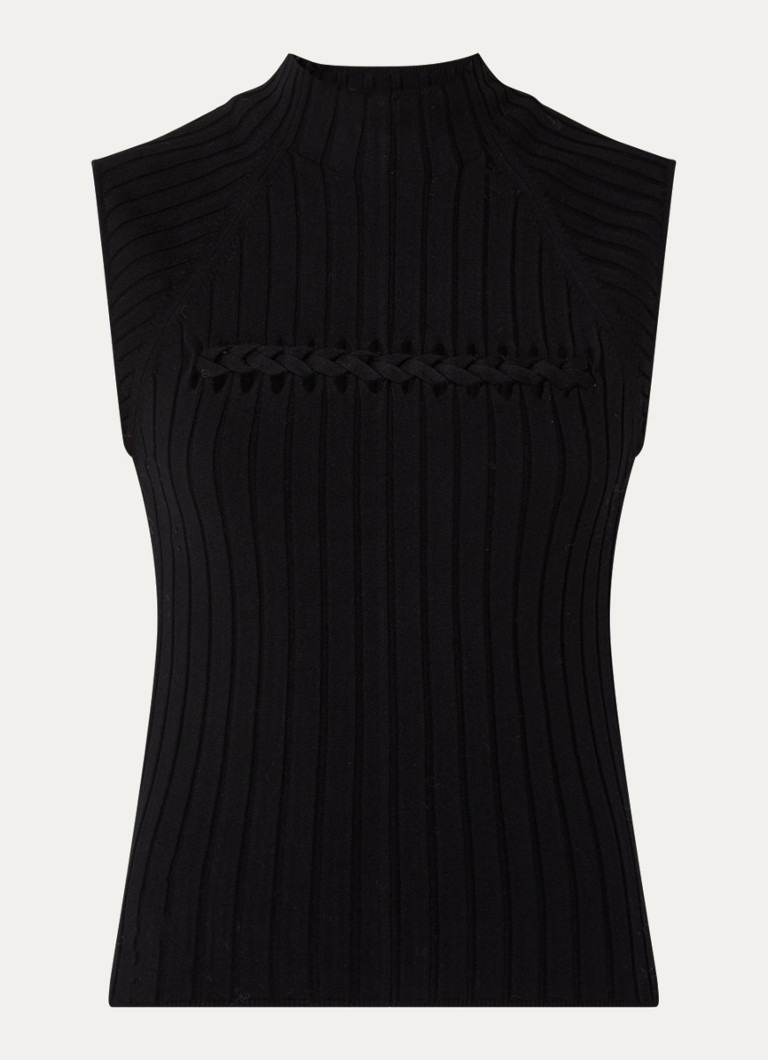 Blusa Liu Jo em malha canelada com detalhes vazados