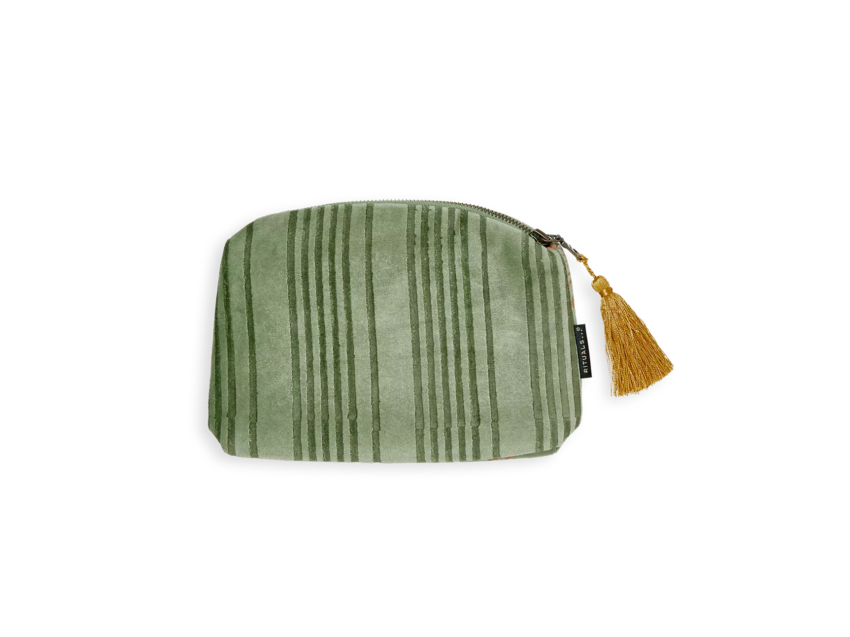 Pochette Vellore en velours de coton vert sauge