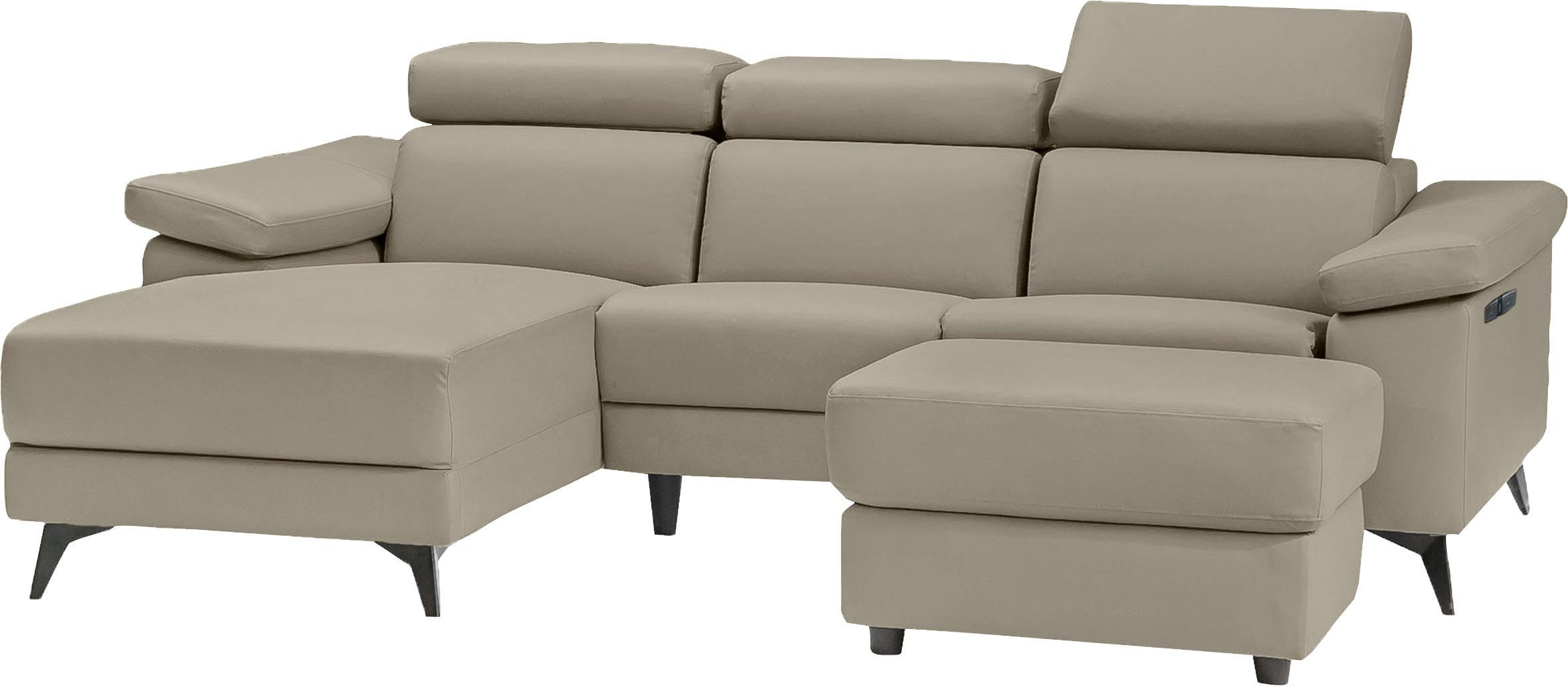Places of Style Ecksofa Samira, mit elektrischer Relaxfunktion in einem Sitz und USB-Anschluss