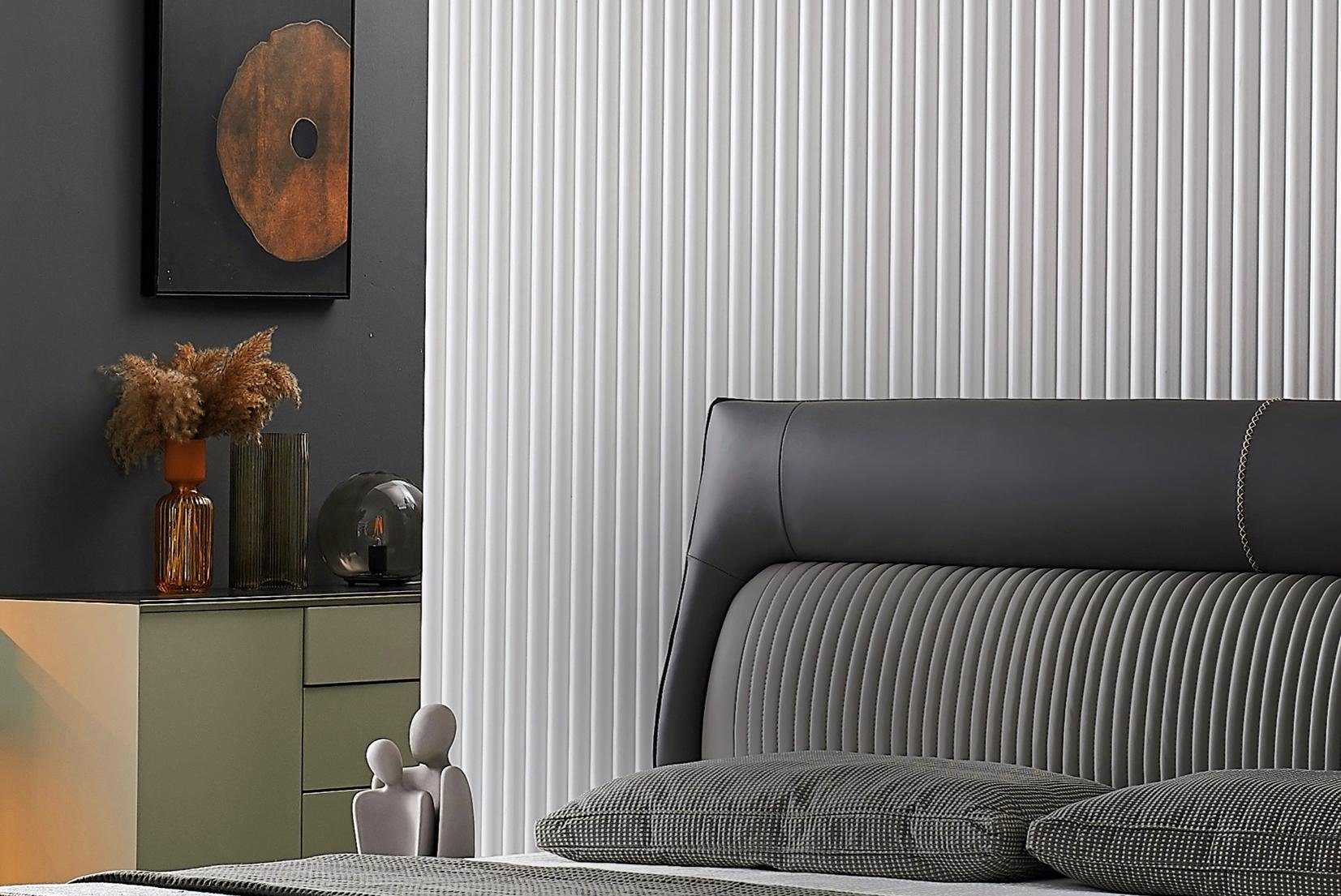 Salottini Lederbett Designer Bett 180x200 Lederbett Doppelbett Pesaro