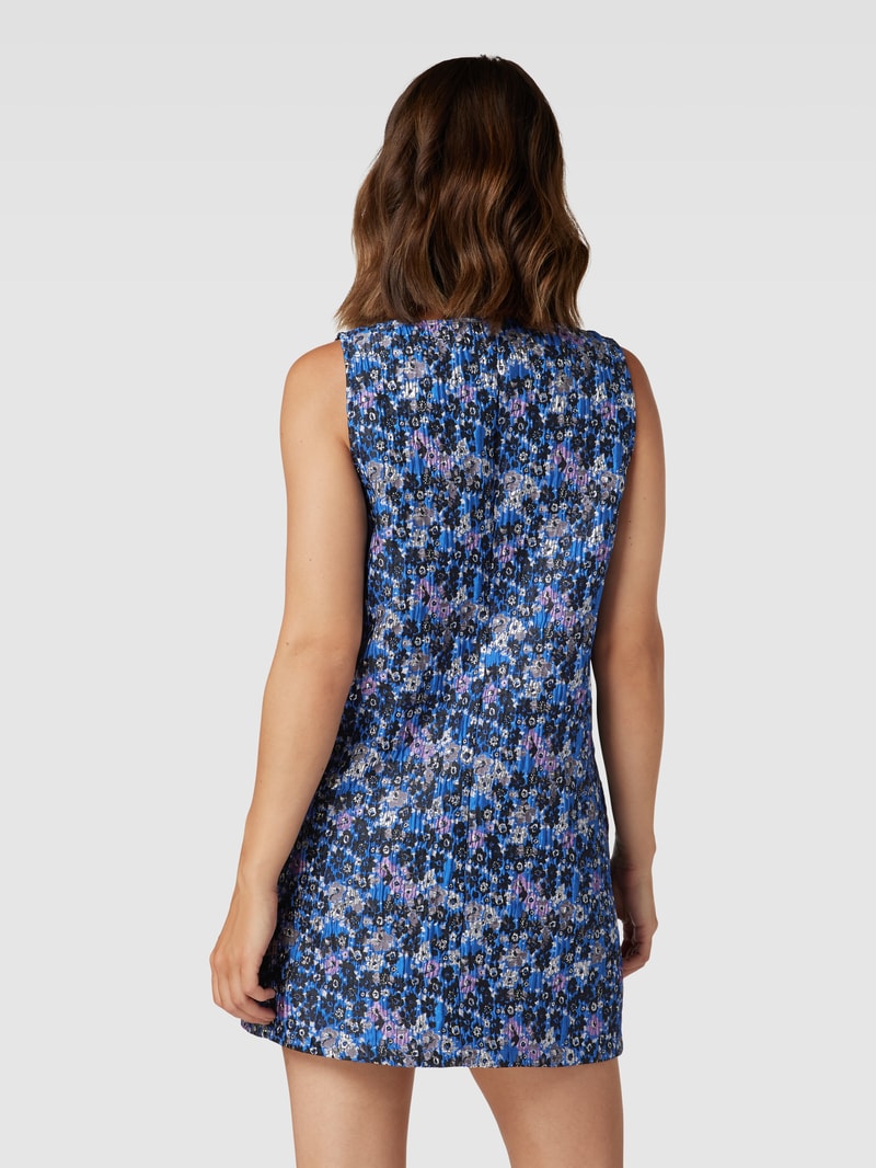 Minikleid in Crinkle-Optik in schwarz