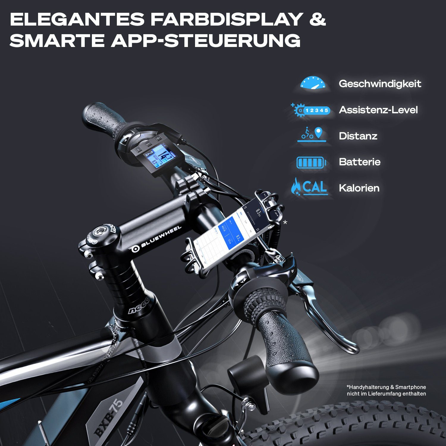 Bluewheel Electromobility E-Bike BXB75, 21 Gang SHIMANO, Kettenschaltung, Heckmotor, Deutsche Qualitätsmarke, EU-konform E-Mountainbike