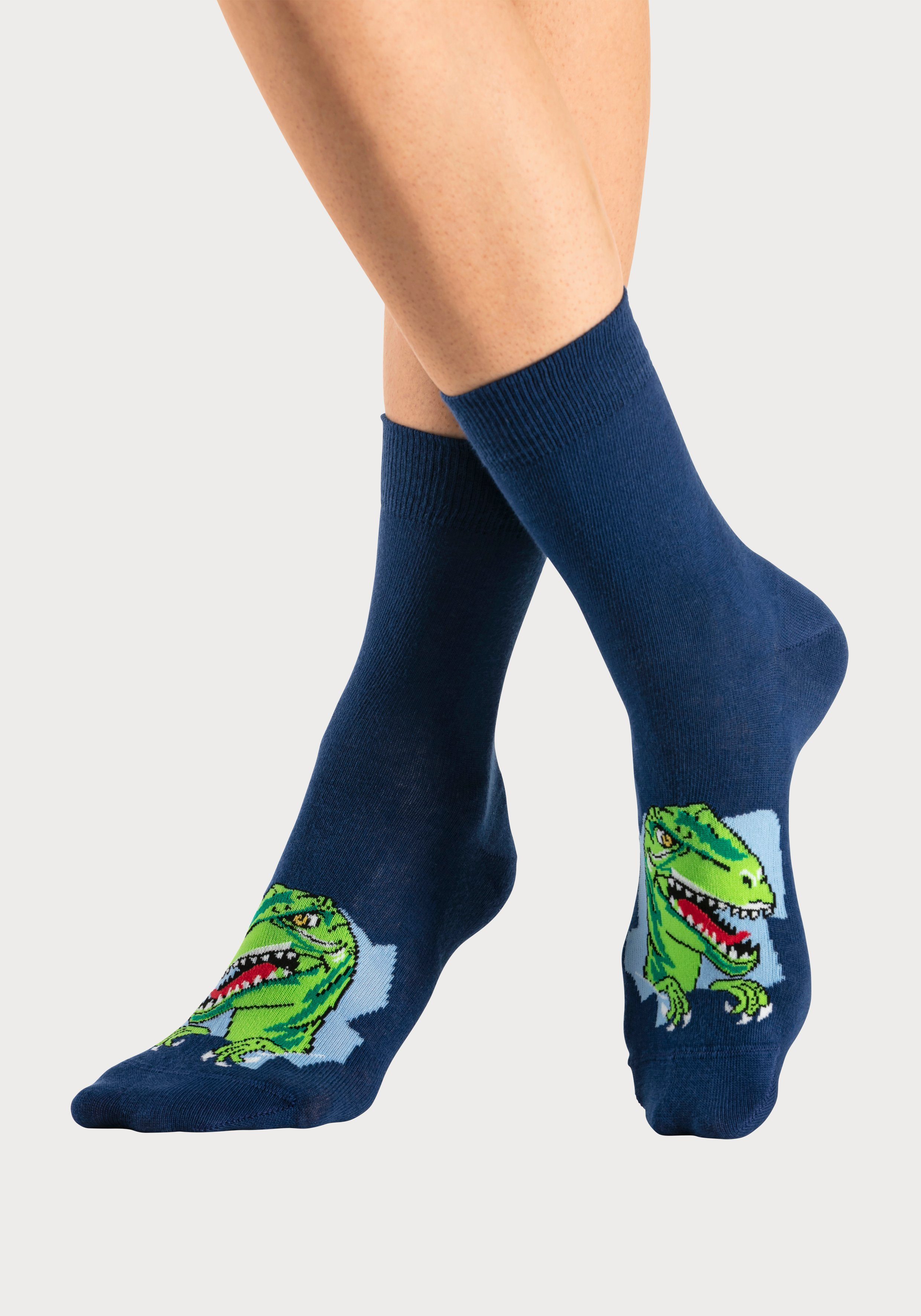 H.I.S Socken (Packung, 5-Paar) mit Dinosauriermotiven