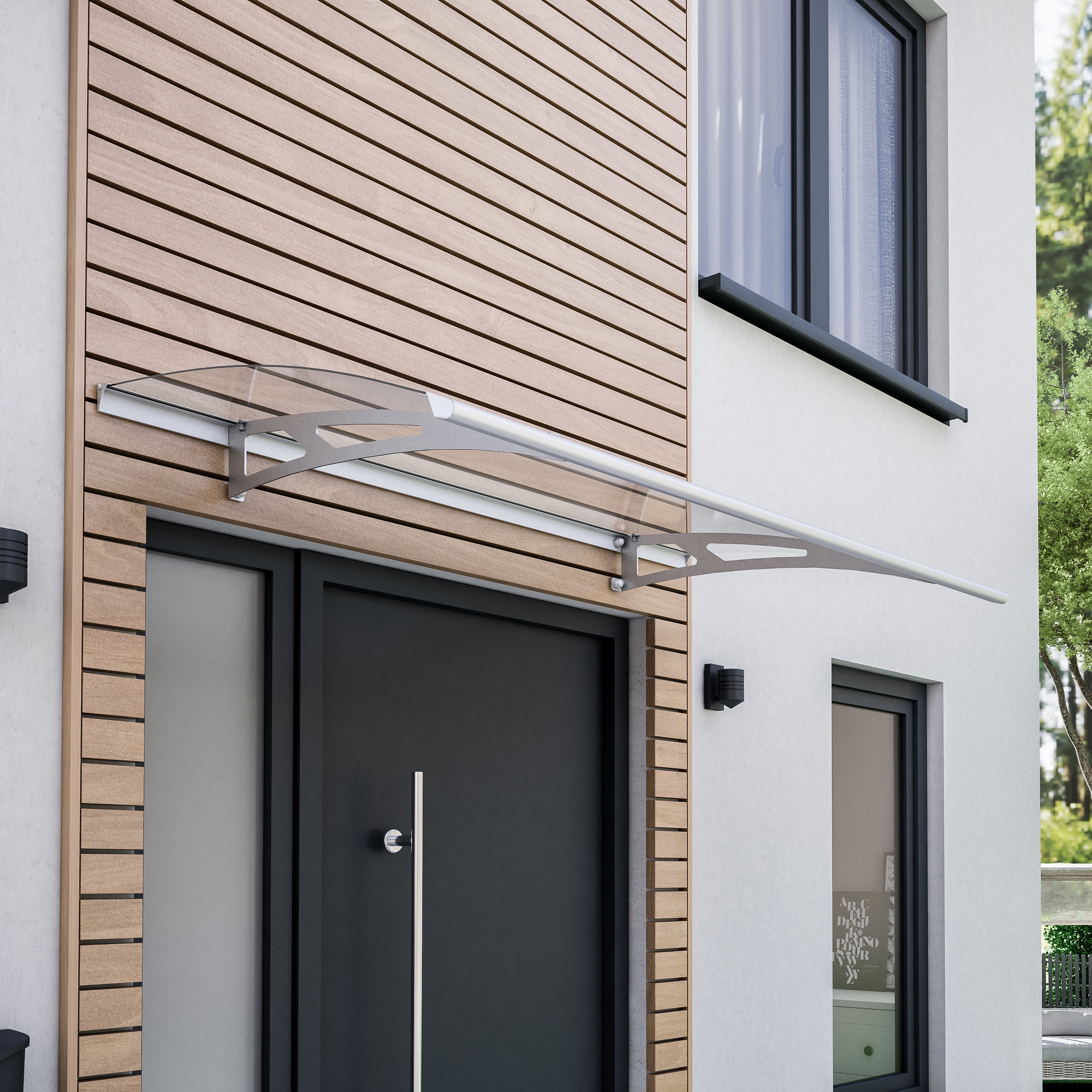 Schulte Vordach Pultvordach Style Plus Classic, mit Alu-Regenrinne
