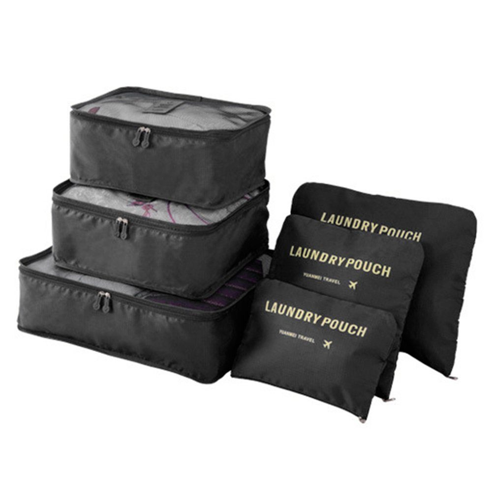 Rutaqian Aufbewahrungstasche Koffer Organizer Reise Kleidertaschen 6PCS/Sets,Grau