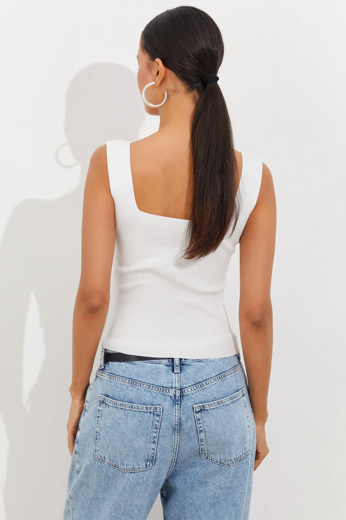 Cool & Sexy  Weißer Damen-Strick-Athlet YV117