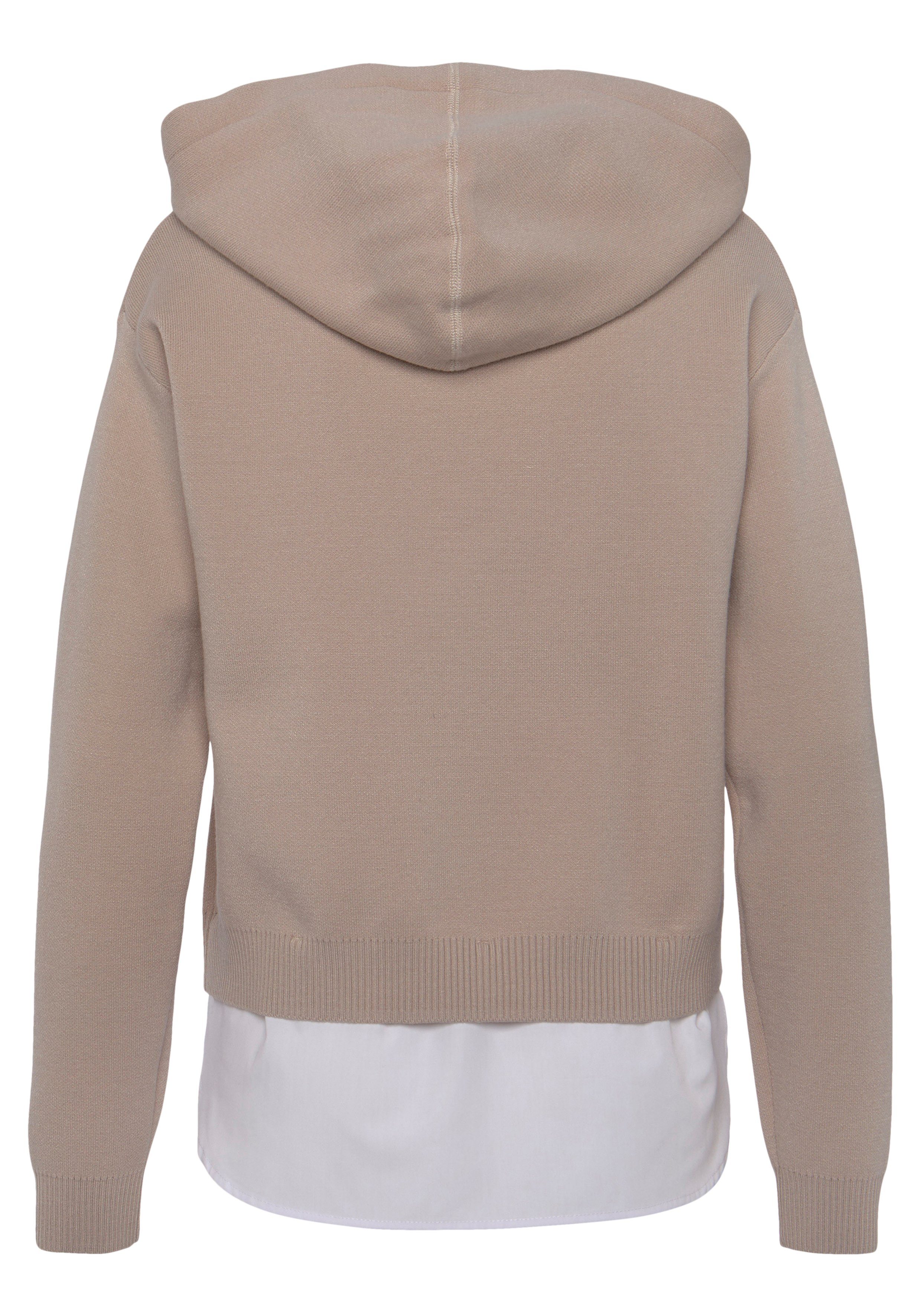 Vivance Kapuzenpullover mit abnehmbarem Bluseneinsatz