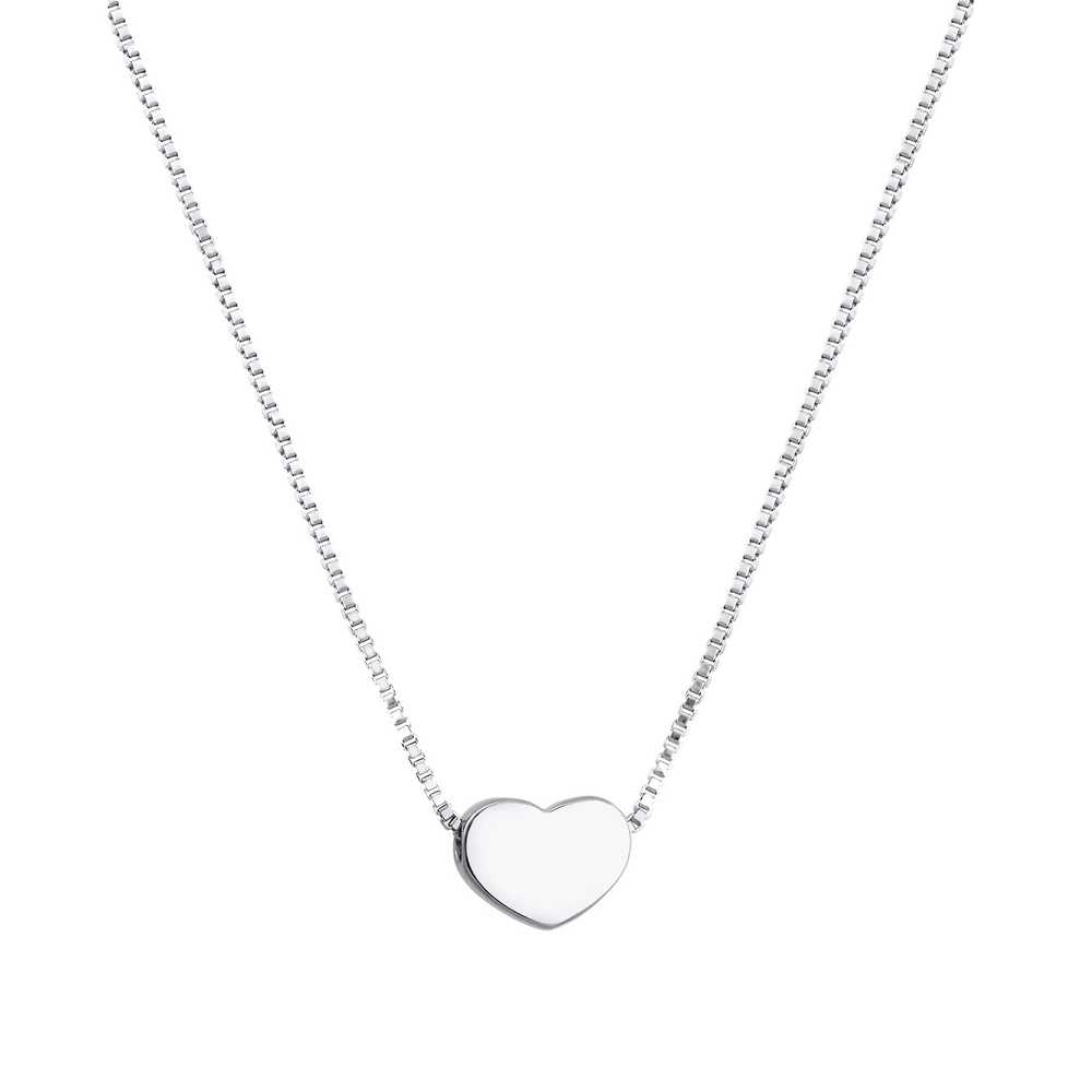 Elli Elli Collier Pendentif Coeur Basic Minimal Collier Femme - (925/1000) Argent Bijoux