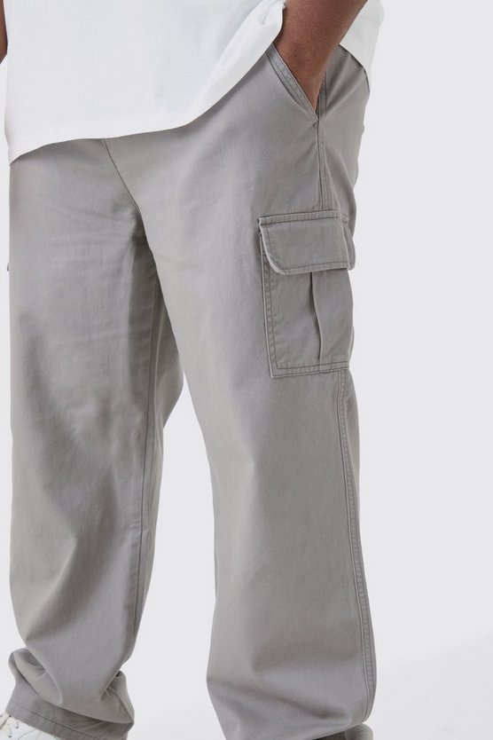 Plus Twill Cargo-Hose mit geradem Bein