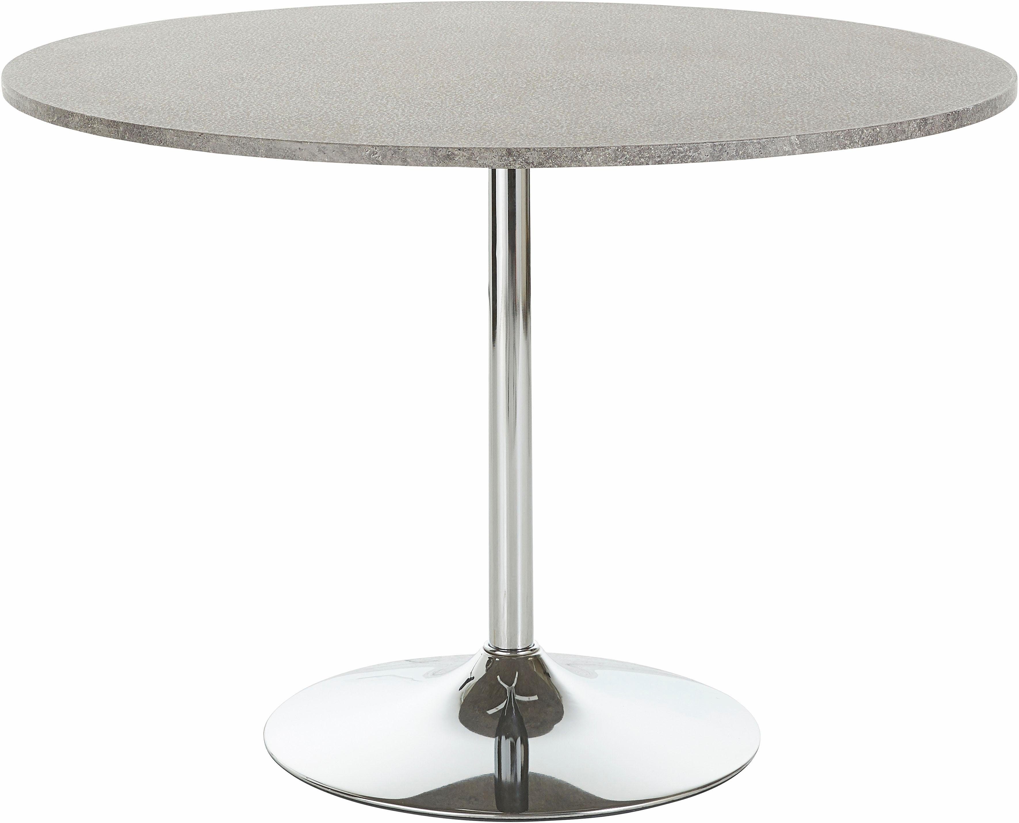 INOSIGN Esstisch Trompet, rund, Ø110 cm, Tischplatte weiß Hochglanz