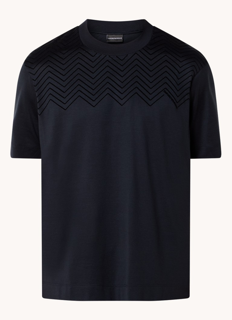 Tricou Emporio Armani din amestec de lyocell cu logo imprimat