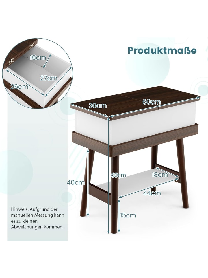 COSTWAY Beistelltisch in Braun günstig kaufen 60 cm
