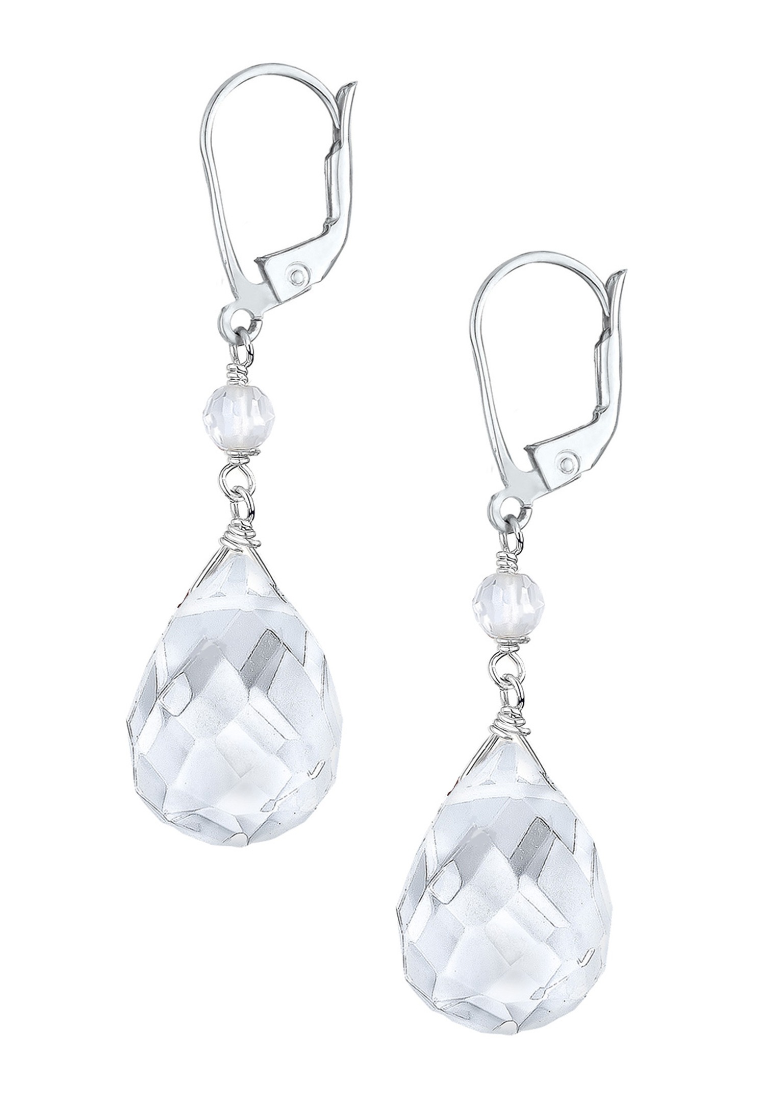 Collana Elli a forma di goccia in cristallo di rocca per donna (925/1000) Argento
