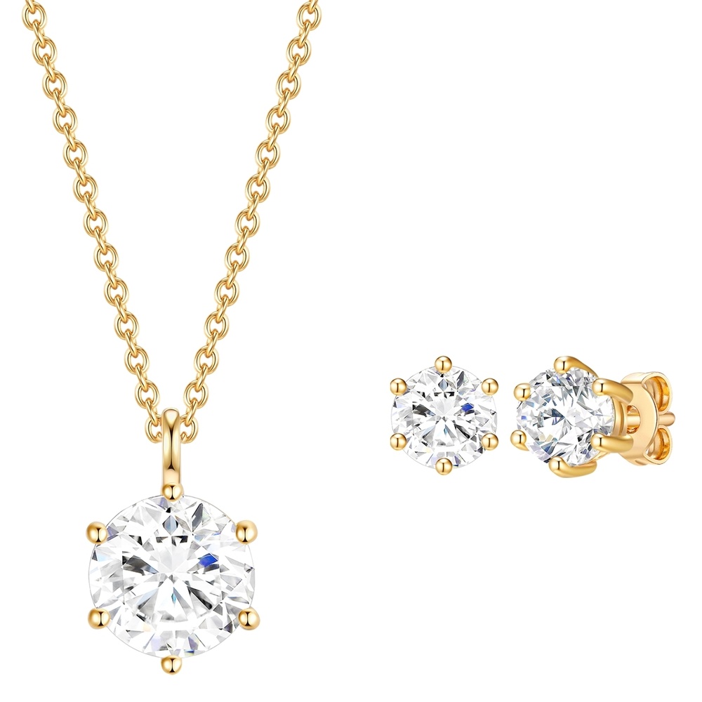 Rafaela Donata Ensemble de cristaux Swarovski Argent sterling Orné de cristaux Swarovski en Or j Boucles d'oreilles