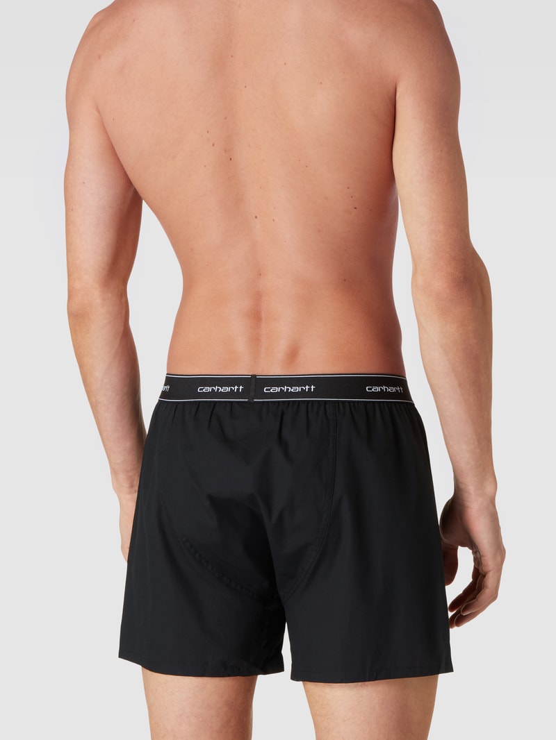 Boxershorts mit Logo-Stitching Modell 'Script' in schwarz