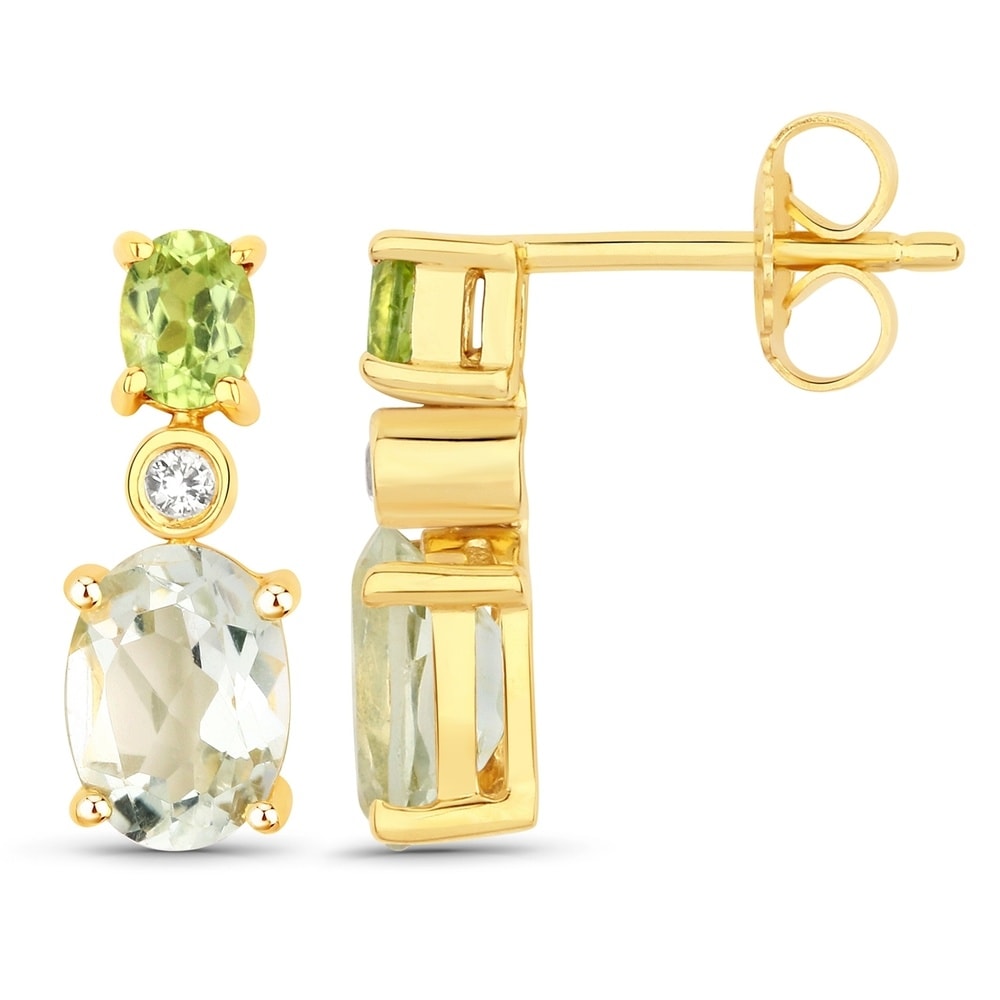 Rafaela Donata Boucles doreilles Argent sterling Améthyste en Or jaune Bijoux
