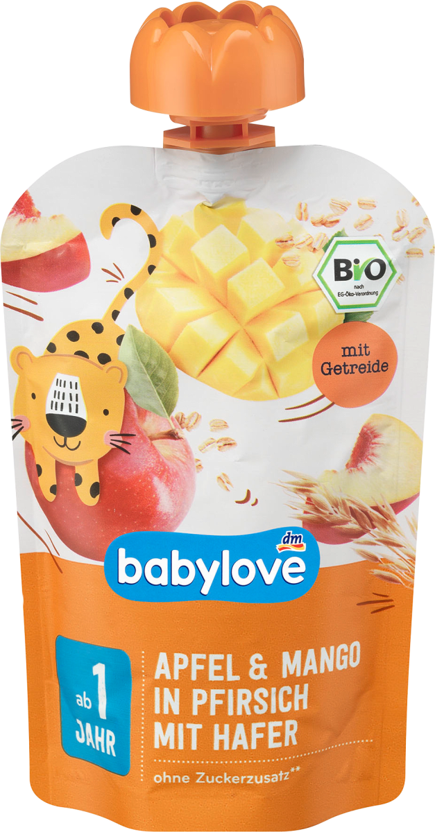 Quetschie Apfel & Mango in Pfirsich mit Hafer ab 1 Jahr, 100 g