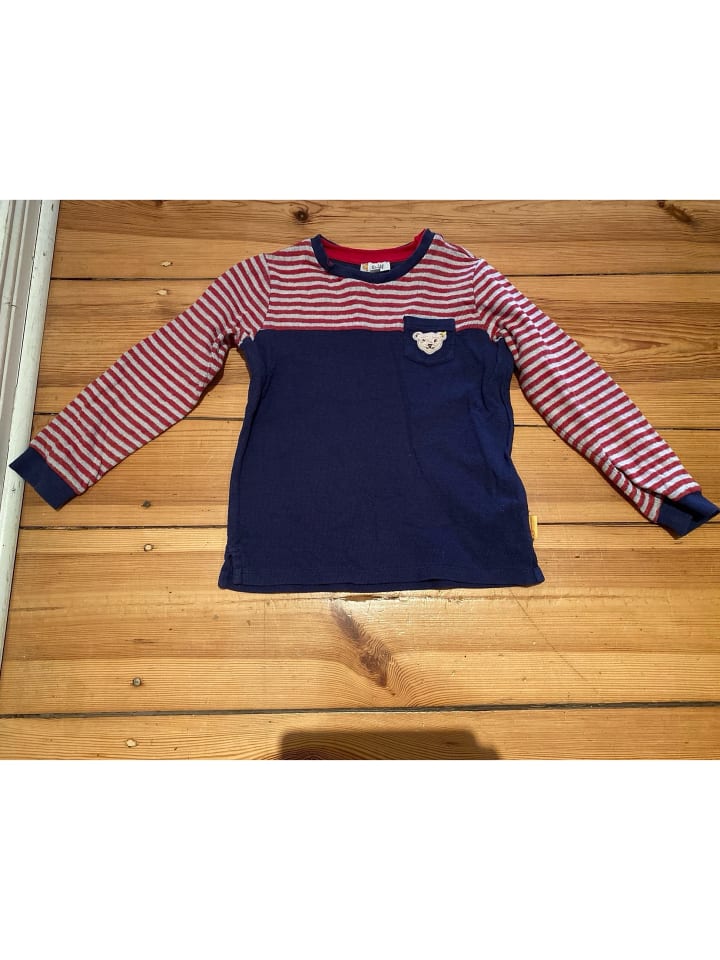 Steiff Longsleeve in Dunkelblau/ Rot/ Grau günstig kaufen 116