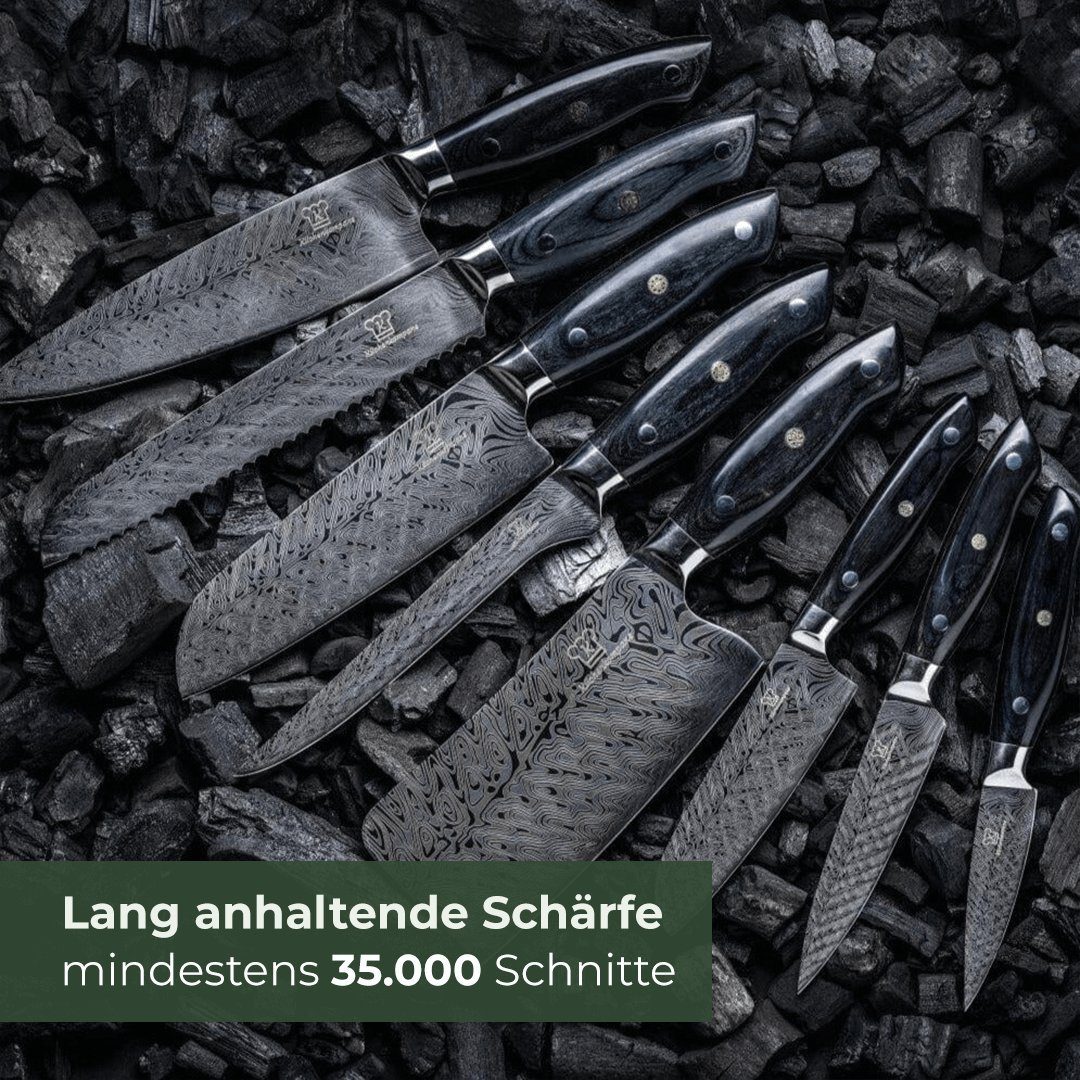 Küchenkompane Messer-Set Küchenmesser Komibpaket mit magnetischem Messerblock - Kumai (2-tlg)