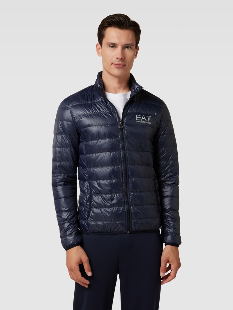 Steppjacke mit Reißverschluss in dunkelblau