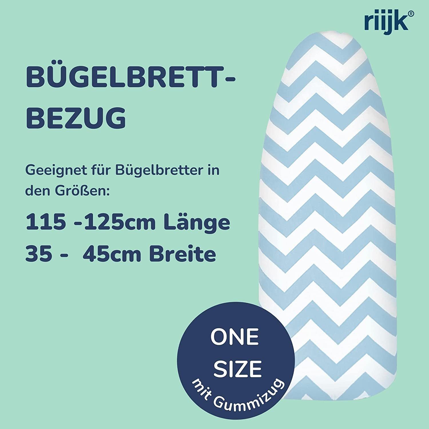 riijk Bügelbrettbezug Bügeltischbezug, Zubehör für universal passend bis 125cm Länge und 45cm Breite, universal passend