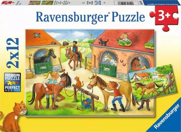 Kinderpuzzle ab 3 Jahren - Ferien auf dem Pferdehof - 12 Teile