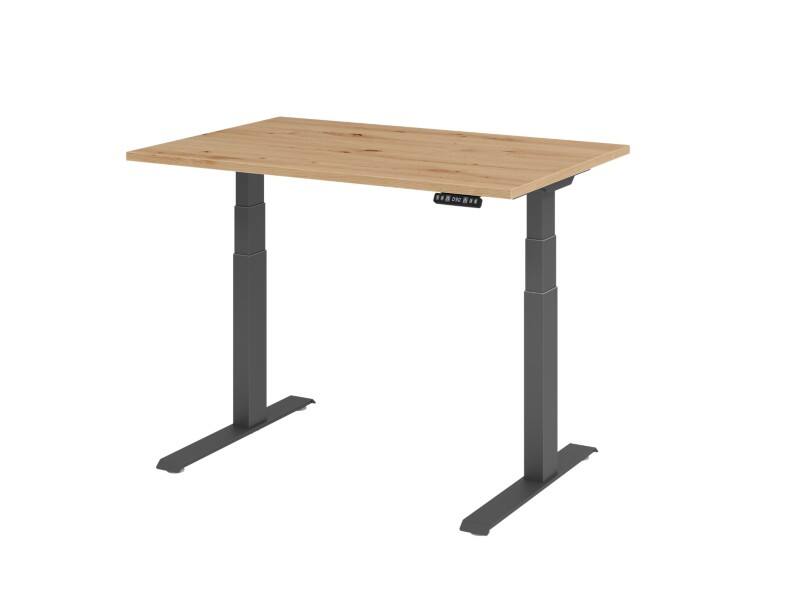 Hammerbacher Sitz-Steh-Arbeitsplatz XDKB12 Eiche Graphit