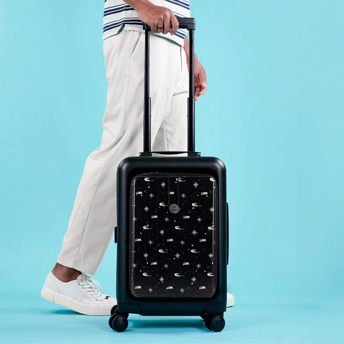 ORLY 4-wheel hard-shell suitcase with BIQ black pouch