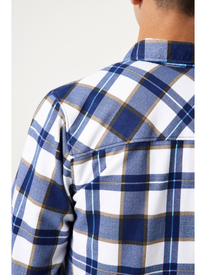 Garcia Thermohemd kariert in whale blue günstig kaufen