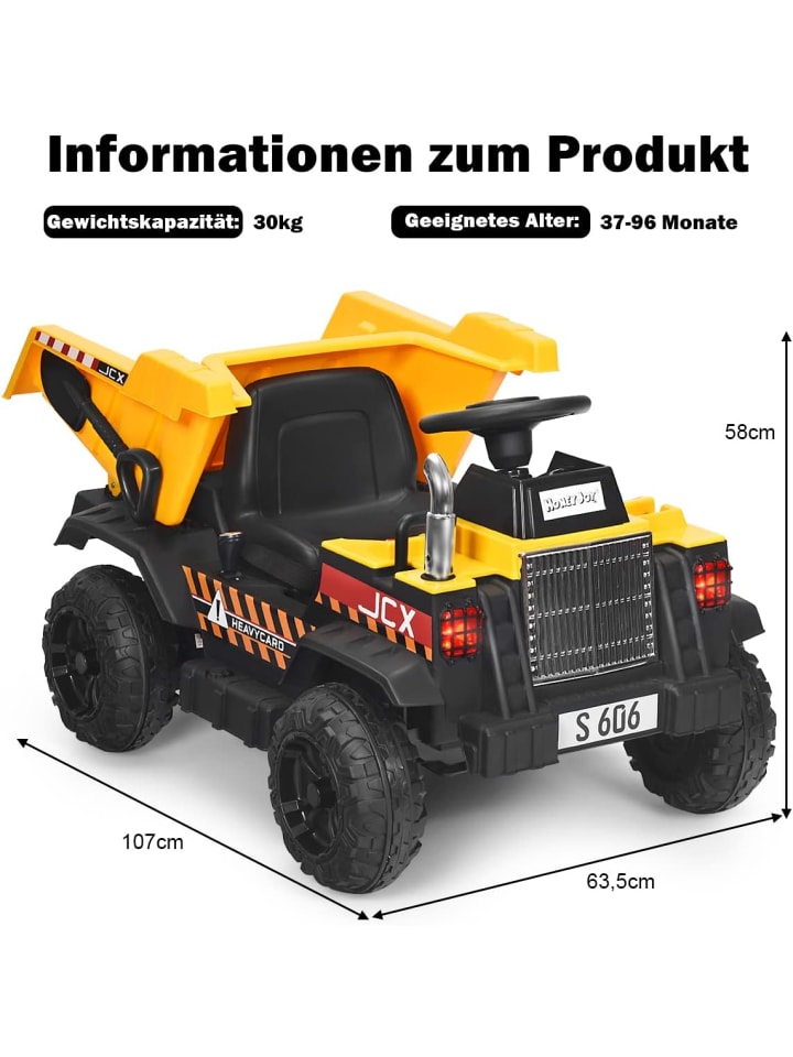 COSTWAY 12V Traktor von 3-8 Jahren in Gelb günstig kaufen 102 cm